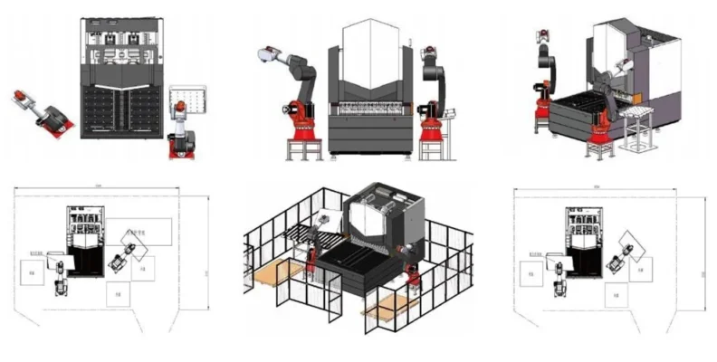 Hệ thống tự động cấp phôi Lanhao là giải pháp tiên tiến giúp tự động hóa quá trình cấp vật liệu, giảm phụ thuộc vào thao tác thủ công và tăng độ chính xác 蓝昊自动上下料系统是一套先进的解决方案,助力实现物料供给过程的自动化,降低对人工操作的依赖并提升加工精度