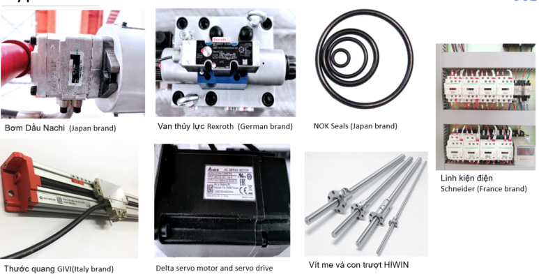 Các thiết bị, phụ kiện của máy xén tôn thủy lực HSM