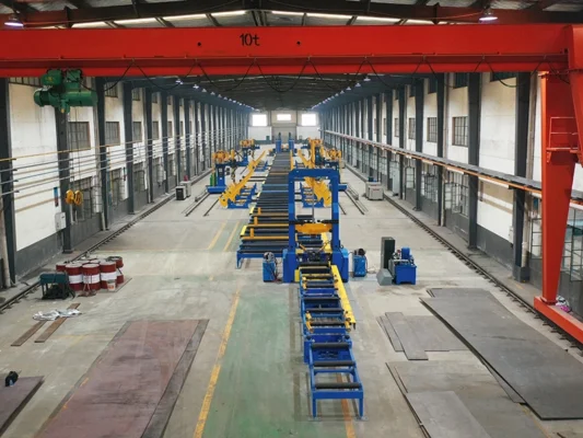 Dây chuyền sản xuất kết cấu thép hạng nặng của Zhouxiang tại nhà máy khách hàng Dây chuyền sản xuất kết cấu thép hạng nặng của Zhouxiang tại nhà máy khách hàng