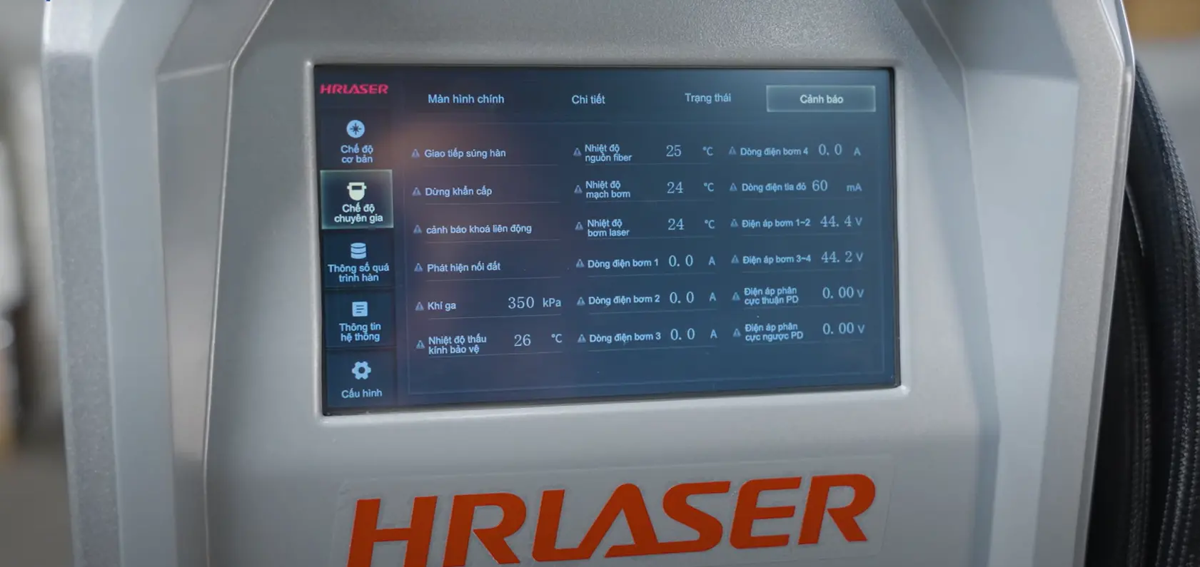 Chế độ hàn laser