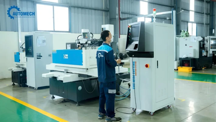 Máy cắt dây EDM do Automech cung cấp có khả năng gia công mọi vật liệu dẫn điện, độ chính xác cao