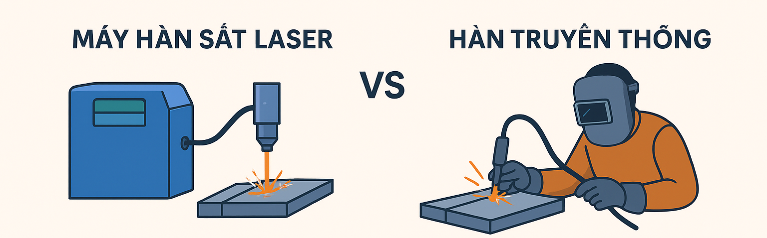 Hình ảnh minh họa so sánh máy hàn sắt laser và máy hàn truyền thống Hình ảnh minh họa so sánh máy hàn sắt laser và máy hàn truyền thống