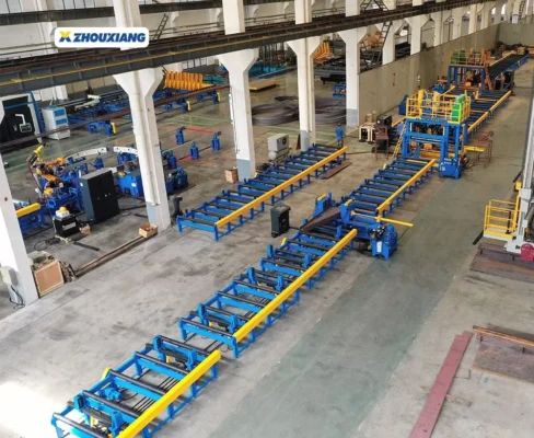 Máy hàn ngang do Automech cung cấp có thể gia công dầm ngiêng lên đến 15 độ