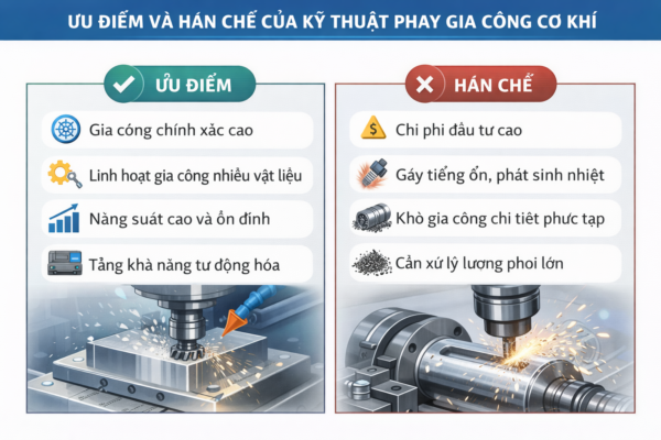 Hình ảnh các ưu điểm và hạn chế của kỹ thuật phay gia công cơ khí