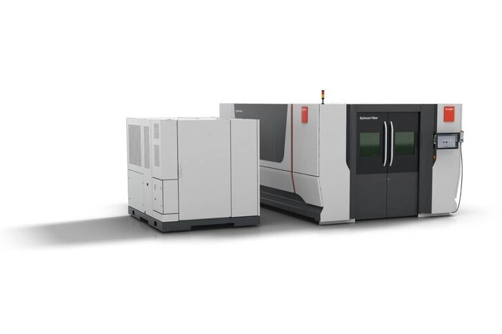 Cụm tủ nguồn phát Fiber Laser 12kW và cabin máy Bystronic